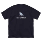 たかはらの歩いてる鳩 ウォーキングポッポ(白文字) ビッグシルエットTシャツ