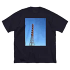 夜明け前の空の日の出とブルースカイ ビッグシルエットTシャツ