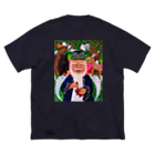 はんぺん商店のエカシTシャツネイビー ビッグシルエットTシャツ