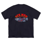 メダカ屋AQUA CLUB （ACK メダカ）のACKスカル ビッグシルエットTシャツ