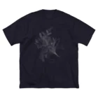 榛龍の家紋花束[白] ビッグシルエットTシャツ