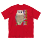 LalaHangeulのHORNED OWL (ミミズク)　バックプリント ビッグシルエットTシャツ