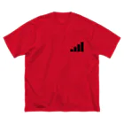PyriteDesignのアンテナ4本【Tシャツ】【前面ワンポイント】【デザイン色：黒】 ビッグシルエットTシャツ