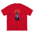 nemunoki paper itemの黒猫のヴィヴィ ビッグシルエットTシャツ