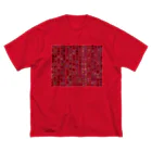 BIGMISTAKEのぼんやりドット RED 2 ビッグシルエットTシャツ