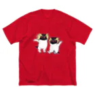 ヤママユ(ヤママユ・ペンギイナ)のふたごのイワトビペンギン(キタ) ビッグシルエットTシャツ