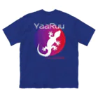 ハロー! オキナワのYaaRuuやもり(背プリント)グラデーション　[Hello!Okinawa]  ビッグシルエットTシャツ