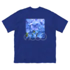Circlothesのあじさい青❶ ビッグシルエットTシャツ