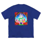 Moichi Designs Shop-2023のクリスマスレインボー城 ビッグシルエットTシャツ