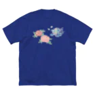 nanaqsaの獅子と牡丹 ビッグシルエットTシャツ