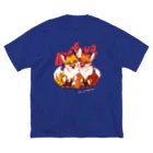 mofuwaのFOX TWINS(dark color) ビッグシルエットTシャツ