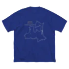 mutayuの青森県の地図 ビッグシルエットTシャツ