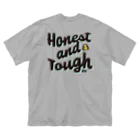 H.a.TのHonest and Tough Black × Blue ビッグシルエットTシャツ