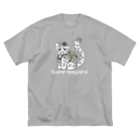 YUKIHYOー❕のこどもユキヒョウ　はいいろ ビッグシルエットTシャツ