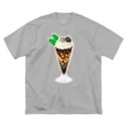 西瓜珈琲のコーヒー豆のコーヒーフロート ビッグシルエットTシャツ