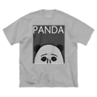 mamezoのPANDA(グレイ) ビッグシルエットTシャツ