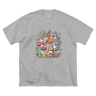 LCOMLのポップな建物２ ビッグシルエットTシャツ