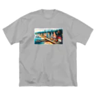 終わらない夢🌈の海沿いの街🏠 ビッグシルエットTシャツ