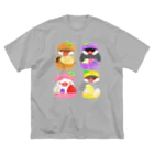 Lily bird（リリーバード）のぎゅっ♪マカロン文鳥ず ビッグシルエットTシャツ