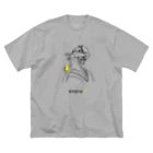 ビールとアート TM-3 Designの名画 × BEER（美人画）黒線画 Big T-Shirt