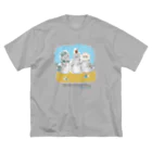 Beautiful Earthの海ゴミに悩むアザラシ3兄弟 ビッグシルエットTシャツ