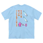 LalaHangeulのワクチン打ってもソーシャルディスタンス　バックプリント ビッグシルエットTシャツ