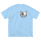 SHOP HAPPY HORSES（馬グッズ）の蹄鉄デザイン（メタル） ビッグシルエットTシャツ