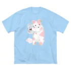 よふかしパーティーのうしくま［いちごオレ］ ビッグシルエットTシャツ