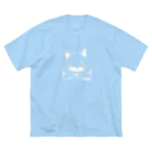 WshopTYの後ろの色に塗られるねこさん ビッグシルエットTシャツ