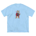 Ａｔｅｌｉｅｒ　Ｈｅｕｒｅｕｘのアコーディオンを弾く猫 ビッグシルエットTシャツ