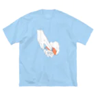 hand and yellowのSUSHI-SHOKUNIN_Salmon ビッグシルエットTシャツ