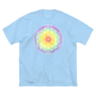  Pastel Design Art 天使のお部屋のパステルフラワーオブライフ（虹） Big T-Shirt