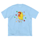 インコグッズのお店　ラブバード亭のコザクラインコ（ダンシング・アフリカンバージョン） ビッグシルエットTシャツ