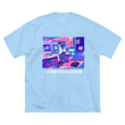 ぷんつくりーの❁⃘裏表プリント❁⃘昭和アニメ風Illust👾 ビッグシルエットTシャツ