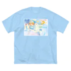 健康的うさぎの寝ぼけTシャツ ビッグシルエットTシャツ