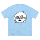 ThreeDの3Dメガネをかけたボーイッシュな女の子 ビッグシルエットTシャツ