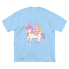 Sweet*Dewのユニコーン＆うさぎ Big T-Shirt