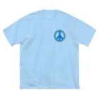 サトオのピースフォーウクライナ　ピースマーク(Peace symbol) ビッグシルエットTシャツ