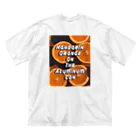 すぱでへろの【バックプリント】Japanese joke🍊 ビッグシルエットTシャツ