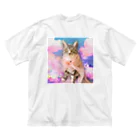 NEKO GURUIの誇らしげなねこ ビッグシルエットTシャツ