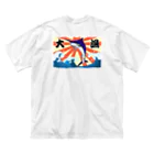 脂身通信Ｚの【背面プリント】大漁旗♪カジキ♪220829 ビッグシルエットTシャツ