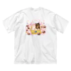 nya-mew（ニャーミュー）のチョコよりカワイイ#2(バックプリント) ビッグシルエットTシャツ