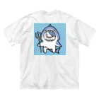 kuma.NFT🐻🐾のくまぞんび ブルー ビッグシルエットTシャツ