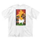 大日本尖犬主義の菊に尖犬--尖犬花札--黒文字 ビッグシルエットTシャツ