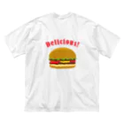 坂井暁子のハンバーガー002_backprint ビッグシルエットTシャツ