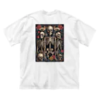 Skull sectionのドクロと薔薇 ビッグシルエットTシャツ