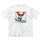 With-a-smileのサーフィン犬 Big T-Shirt