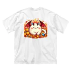 nekodoragonのおやすみ！猫ドラゴン　背景透過ver ビッグシルエットTシャツ