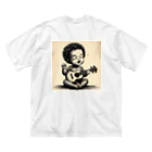 atu-daruma77のウクレレを持つアフロヘアのかわいい成長 Big T-Shirt