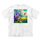 かるるんショップのアヤメと虹と妖精と Big T-Shirt